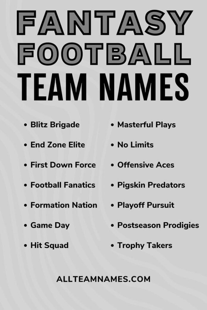 funny fantasy football team names